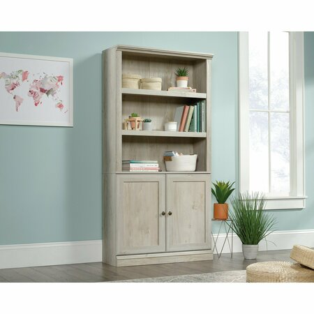 SAUDER 5 Shelf Bookcase W/doors Chc , Three adjustable shelves for flexible storage options 426310